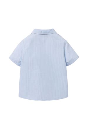 Camicia in cotone a quadri bianco e celeste GUCCI KIDS | 810887XWA3M9025